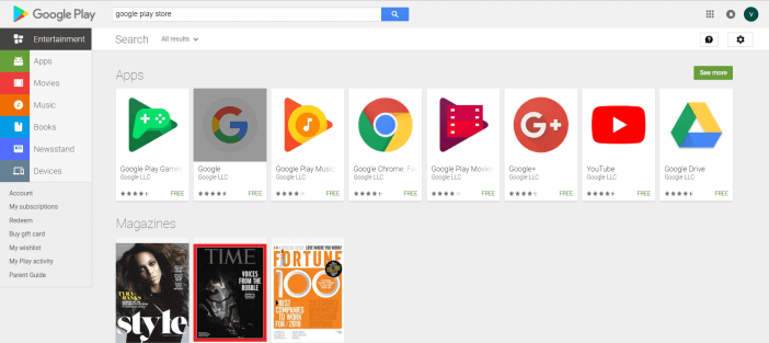 google play store for mac download